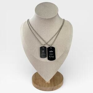Her King His Queen Matching Couple Necklaces